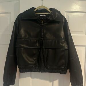Apparis Black Faux Leather Jacket NWOT